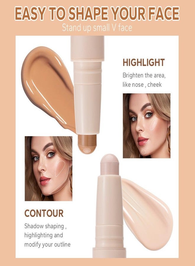 UOCK ﻿Double Head Contour Stick, Highlight & Contour Bronzer Stick, Durable And Waterproof Contouring Stick Set, Facial Makeup Contouring Face Cream - Image 5